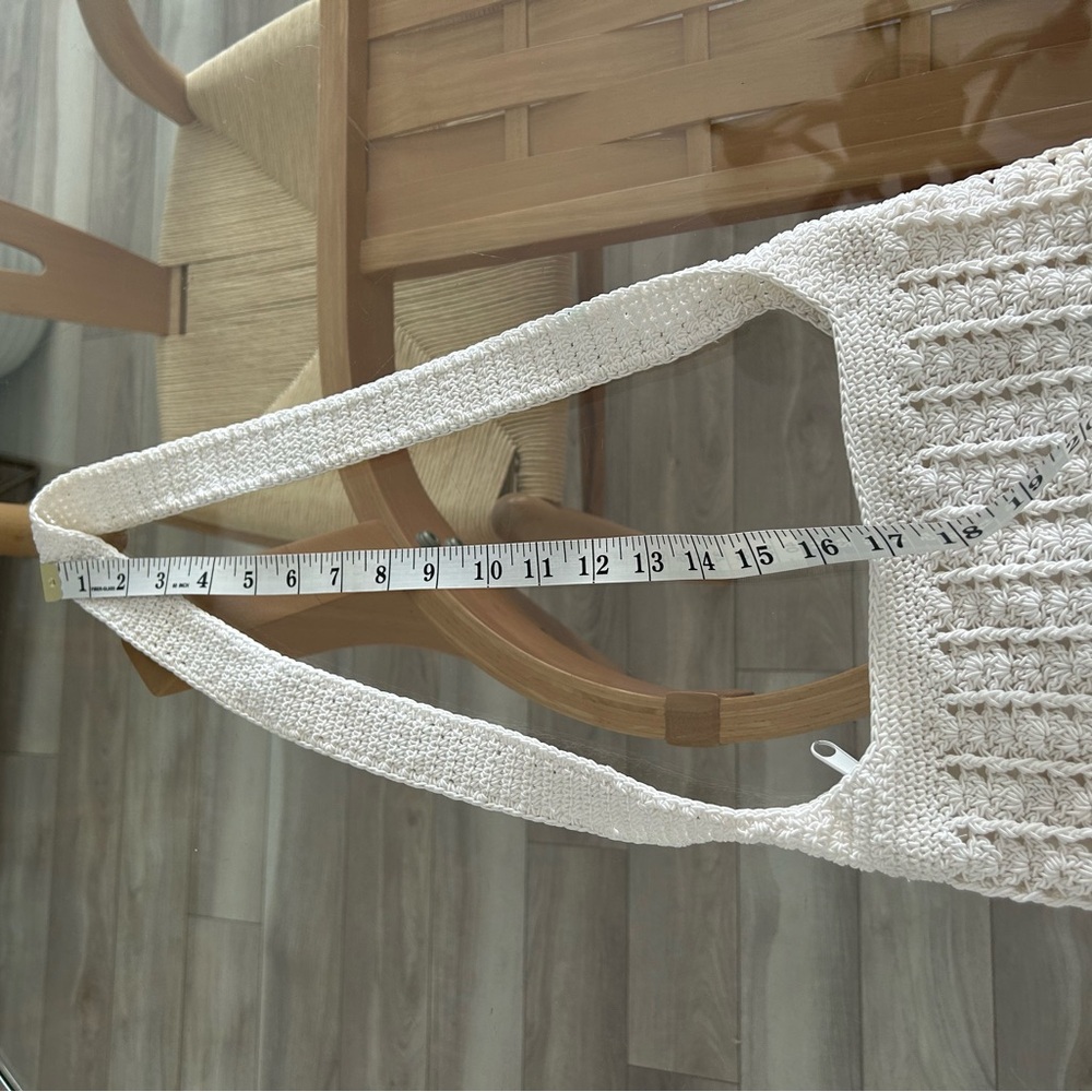 Vintage White Cotton Crochet Bag - Picture 7 of 10